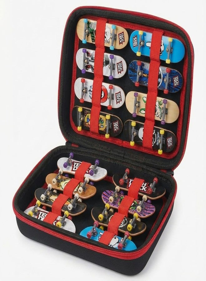 SCLWSS Carrying Case Compatible with Teck Deck Ultra DLX Finger Skateboards, Portable Storage Case for Up to 16 Fingerboards, Carrying Organizer for Teck Deck Finger Skateboards（red/black） - Image 1