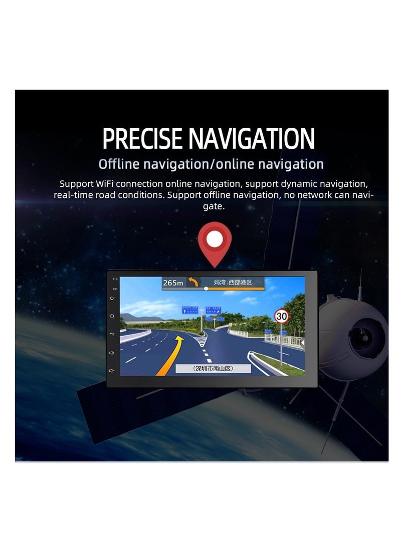 Android 12 Double Din Car Stereo featuring GPS Navigation Bluetooth Connectivity Voice and Steering Wheel Control Full Touch Screen Interface 7 Inch Display Car Audio Receiver - Image 4