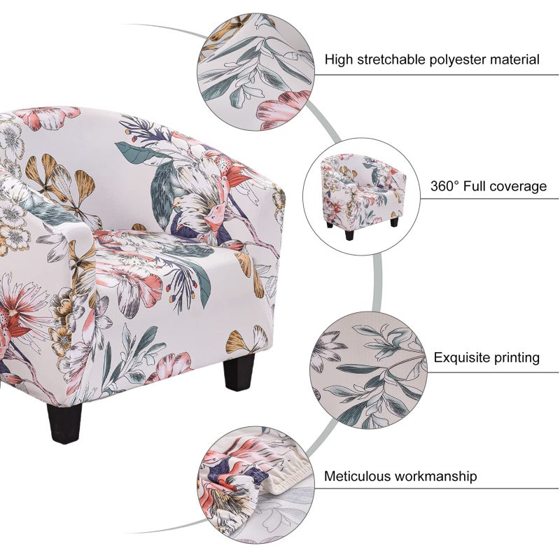 NILUOH Club Chair Slipcover Jacquard Tub Chair Cover Stretch Armchair Covers Sofa Cover Furniture Protector for Living Room (A52) - Image 3