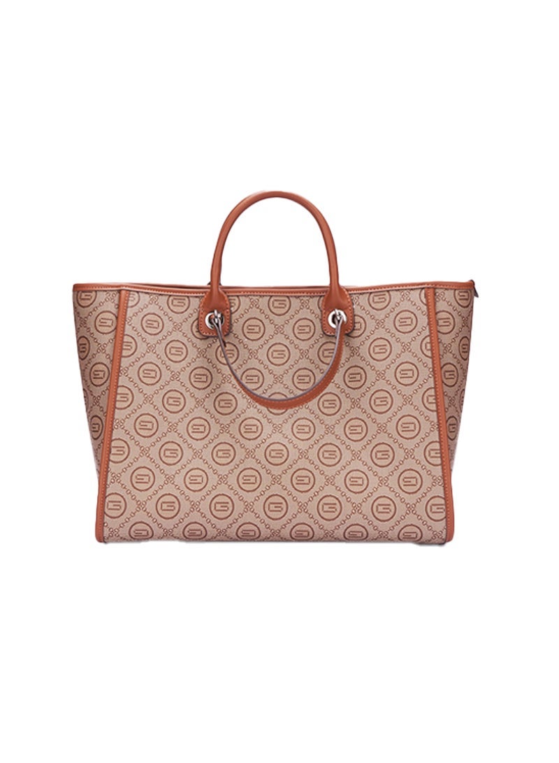 ETG Stylish Women's PU Leather Tote Shoulder Bag - Fashionable Printed Handbag with Multiple Compartments, Waterproof & Lightweight, Perfect for Daily Use, Commuting, Shopping (Classic Design) - Image 1