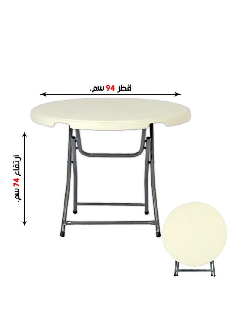 Generic Portable Folding Plastic Round Table 94x74cm  - Image 1