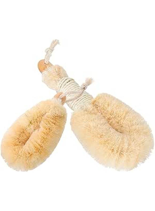 Garneck Natural Sisal Fiber Exfoliating Shower Brush Set Deep Skin Scrubbing Body Spa Care - Image 1