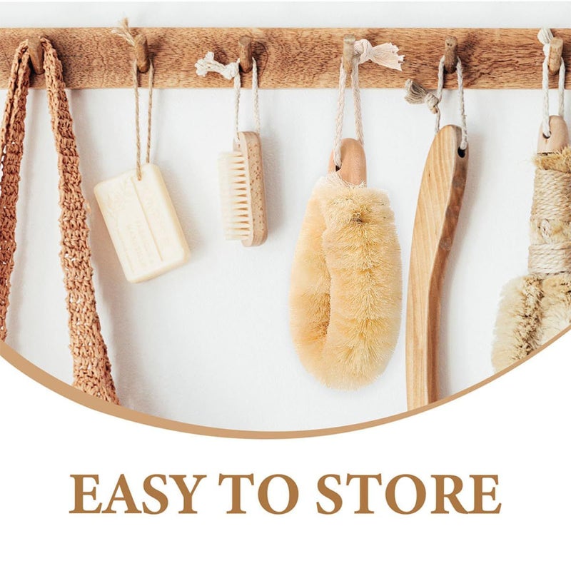 Garneck Natural Sisal Fiber Exfoliating Shower Brush Set Deep Skin Scrubbing Body Spa Care - Image 4