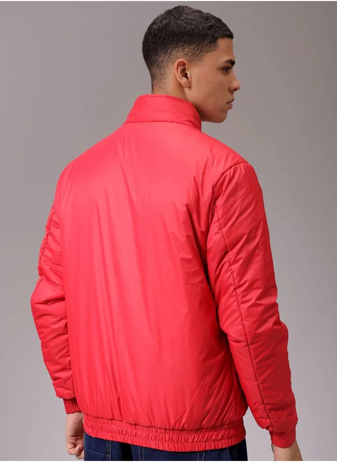 The Indian Garage Co Men Slim Fit Solid Reversible Puffer Jackets