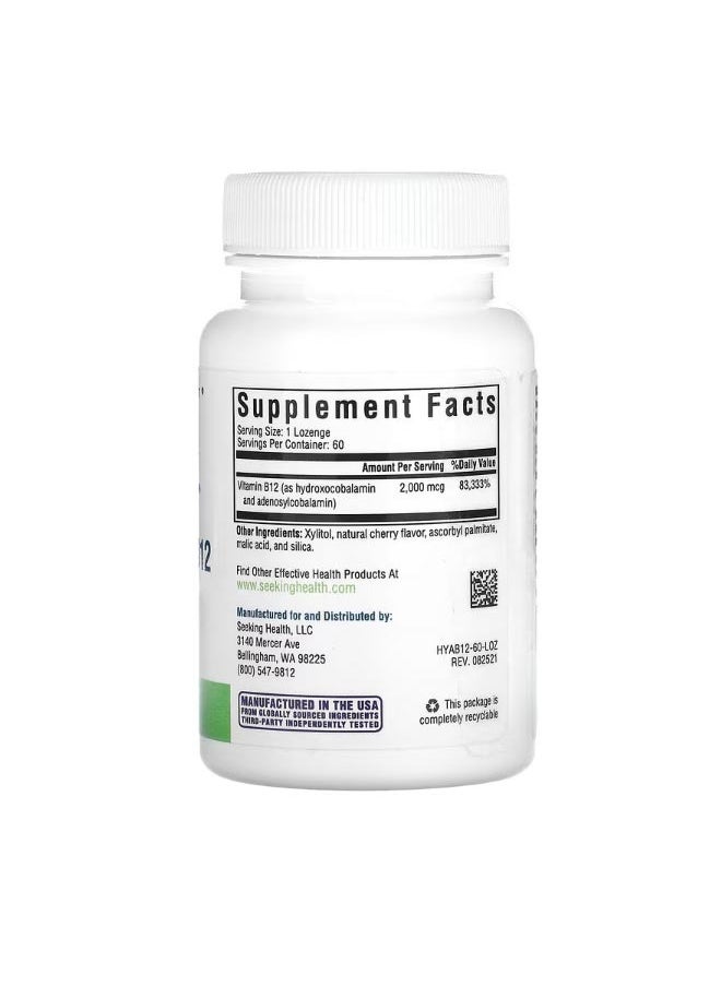 Seeking Health Hydrox Adeno B12 2000 mcg 60 Lozenges  - Image 2