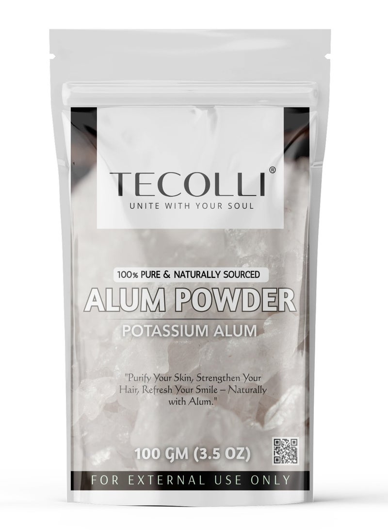 TECOLLI Pure Alum Powder | (Phitkari) Natural Skin Tightening, Anti-acne & Pore Reduction | For Skin Care | 100gm - Image 2