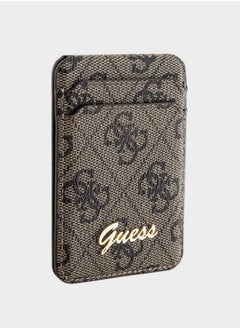 GUESS MagSafe Wallet Cardslot with Stand and 4G Classic Design / Secure Card Holder / High-Quality Phone Accessory / High-quality materials / Clever storage - Brown  - Image 2