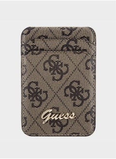 GUESS MagSafe Wallet Cardslot with Stand and 4G Classic Design / Secure Card Holder / High-Quality Phone Accessory / High-quality materials / Clever storage - Brown  - Image 3