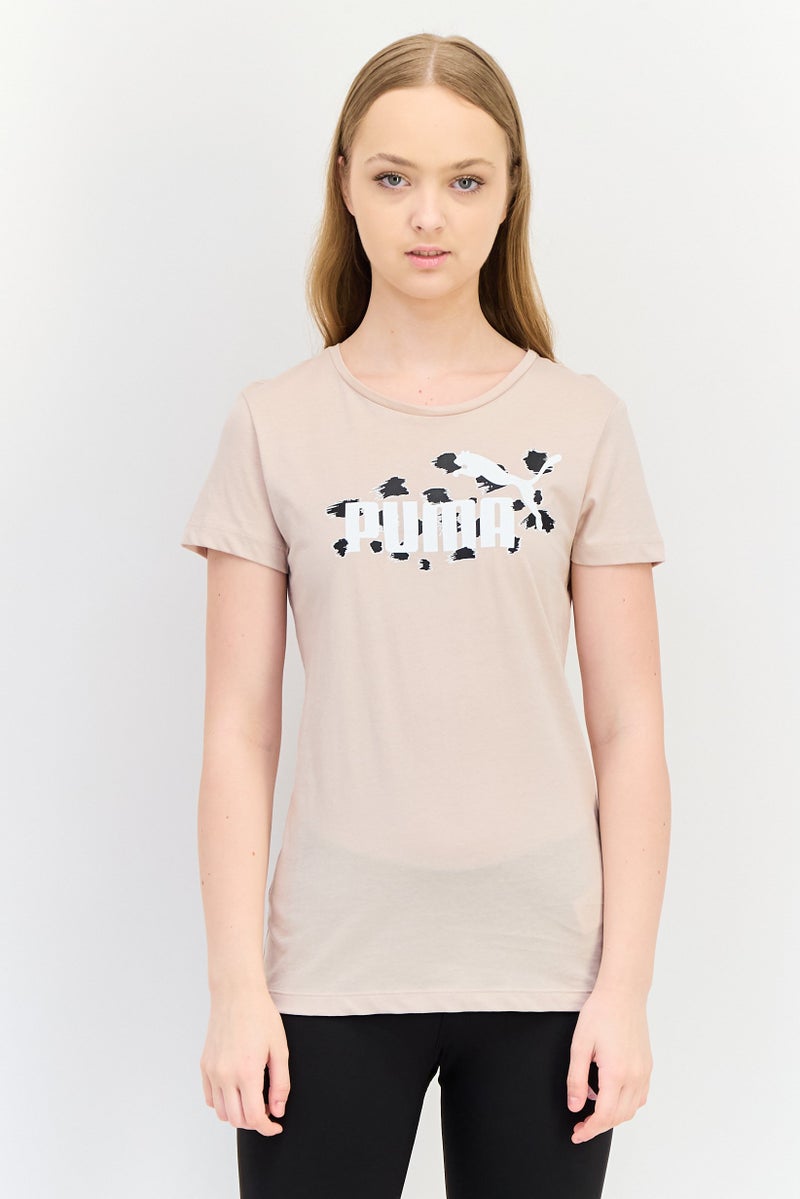 PUMA Women Sportswear Fit Short Sleeves Outdoor T-Shirt, Tan - Image 1