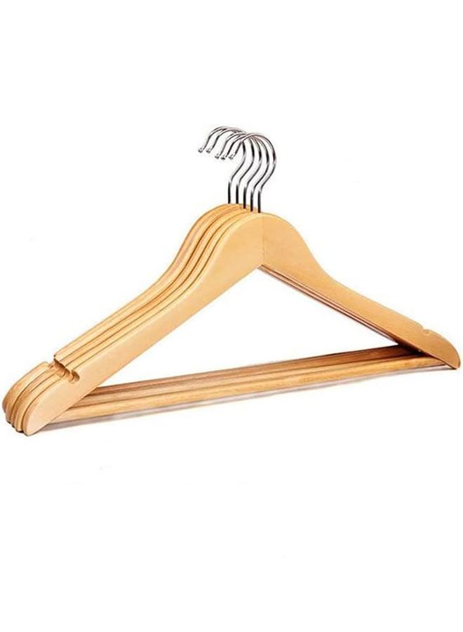 Wooden Hangers,Suit Coat Hangers 360°Swivel Clothes Hanger Solid Wood Coat Hangers with Non Slip Pant Bar & Notches Space Save(5 Pack) - Image 1