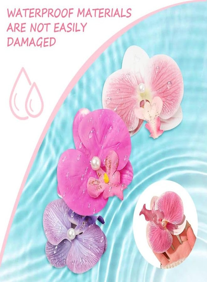 Shivashay 3 Pcs Flower Hair Clips for Women Stylish Elegant Butterfly Orchid Hair Pins Pearl Artificial Flower Claw Clip French Hair Barrette Cute Hair Accessories for Women Girls Kids - Image 3