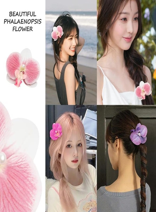 Shivashay 3 Pcs Flower Hair Clips for Women Stylish Elegant Butterfly Orchid Hair Pins Pearl Artificial Flower Claw Clip French Hair Barrette Cute Hair Accessories for Women Girls Kids - Image 5