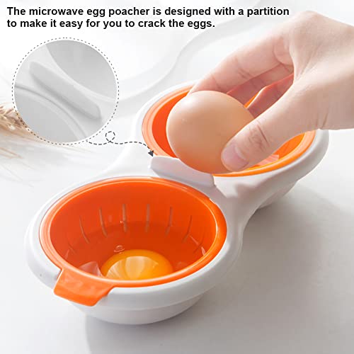Leeonz Microwave Eggs Poacher Microwavable Double Layer Egg Boiler Cooker, Microwave Oven 2 Egg Poacher Eggs Covered Poached Cup Microwave Steamer Cooker Maker Kitchen Gadget Kitchen Tool (Blue) - Image 3
