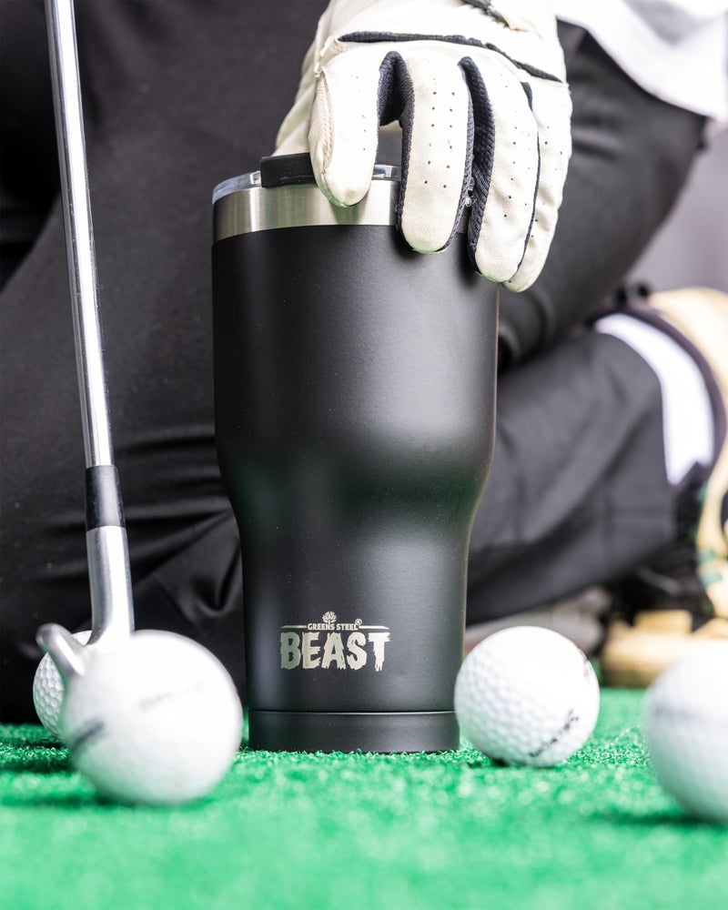 Greens Steel Beast 20 oz Tumbler Stainless Steel Vacuum Insulated Coffee Ice Cup Double Wall Travel Flask (Matte Black)  - Image 3