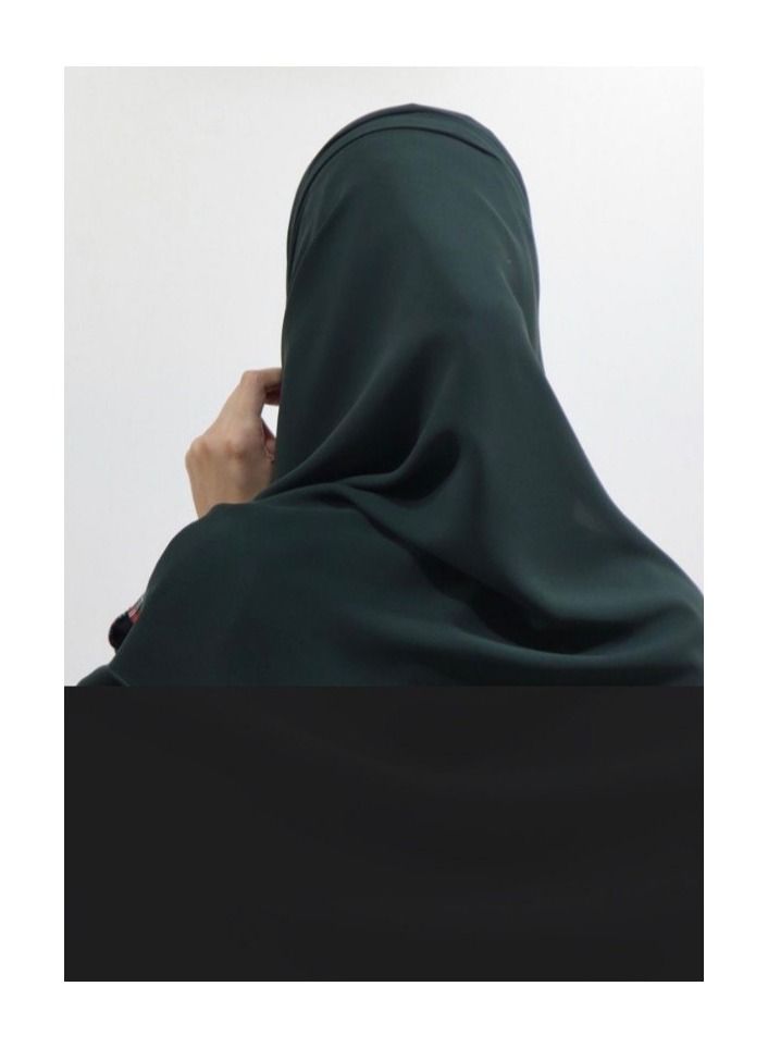 BHNS Fixed veil in dark green and multiple plain colors VIP- Chiffon veil suitable for-Abaya-Clothing-Hijab Lightweight luxury abaya Islamic women's scarf medium shawl with high quality  - Image 2