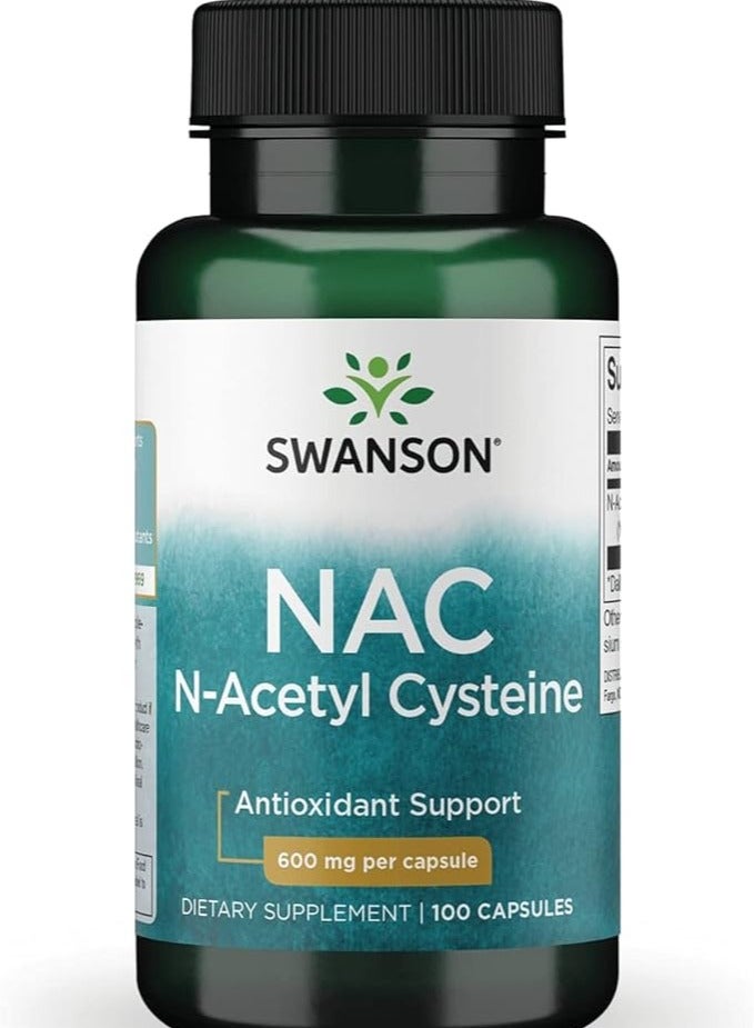 SWANSON NAC N-Acetyl Cysteine Antioxidant and Cellular Health Support Supplement 600mg 100 Caps