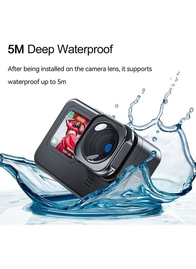 TELESIN Max Lens Mod for GoPro Hero 11 Hero 10 Hero 9 with 155° Wide Angle Lens Adopt Anti-Skid and Waterproof Design, Replacement Lens for GoPro 10 9 Black Accessories  - Image 3