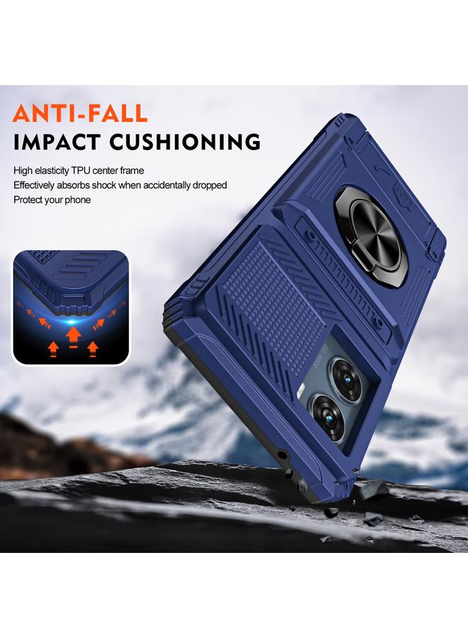 erorex Case For Motorola Edge 50 Fusion TPU+PC Shockproof Card Slot Phone Case with Metal Ring Holder - Image 3