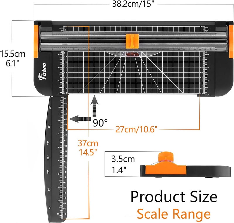 Firbon A4 Paper Cutter 12 Inch Titanium Paper Trimmer with Automatic Safety Guard and Side Ruler for Craft Paper, Coupons, Labels and Cardstock (Black) - Image 3