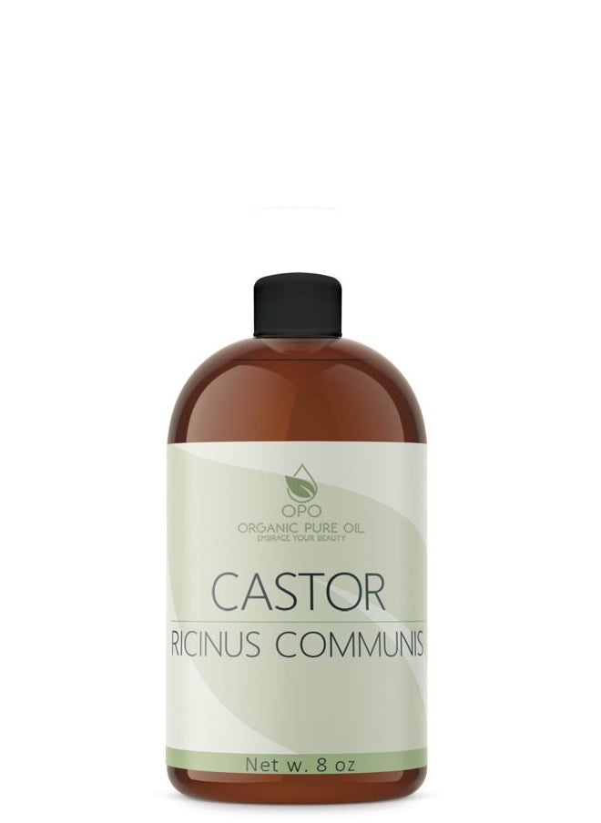 Organic pure oil - Pure Castor Oil - 8 oz w/Dispense Cap - Pure, Natural, Non-GMO, Hexane-Free, Vegan Carrier Oil - Promotes Hair Growth, Conditions - Skin, Hair, Lashes, Brows, Cuticles & More - Image 1