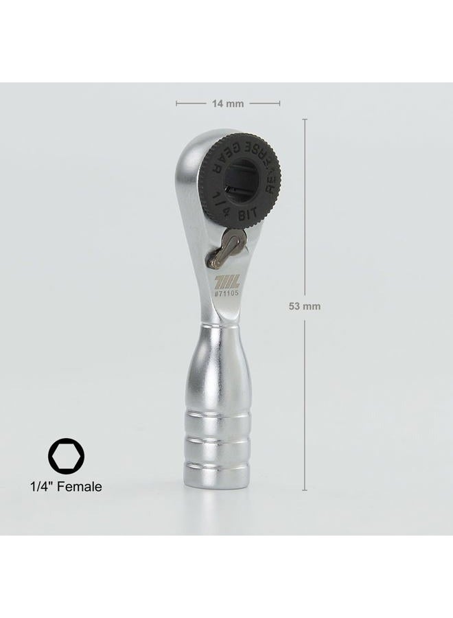 711L Mini Ratchet Wrench - World's Smallest 1/4 Inch Ratchet Wrench for Tight Spaces- Connect to Any Hex Head Extentions to Meet Your Needs - Image 2