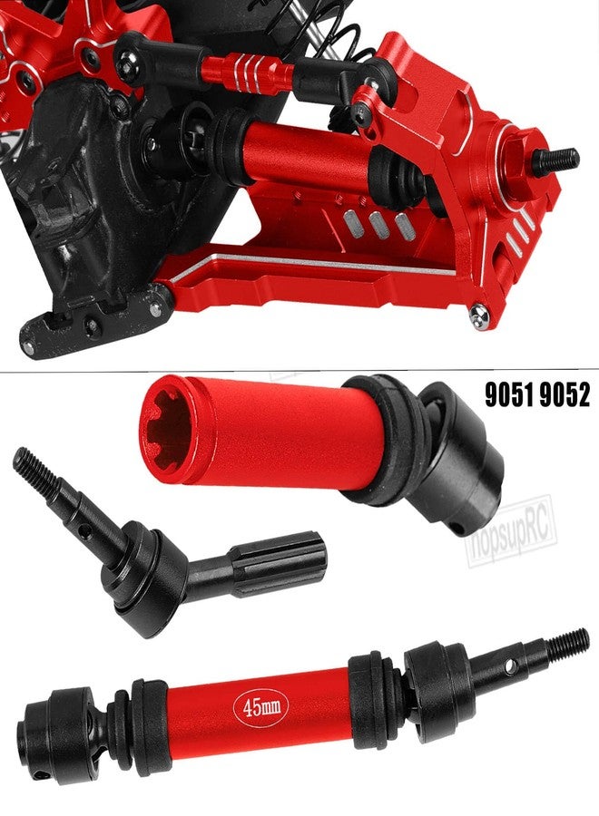 hopsupRC Upgrades Part for 1/10 Slash/Rustler/Stampede/Hoss 4x4 VXL,Aluminum Suspension Arm,Front Rear Drive Shaft CVD,Steering Knuckle Kit Hops Up,Red - Image 5