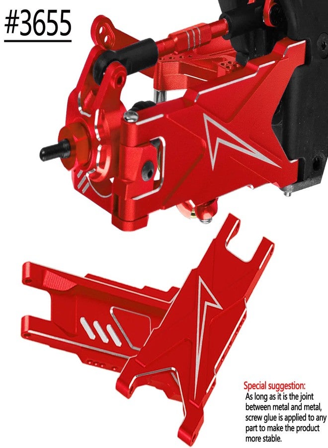 hopsupRC Upgrades Part for 1/10 Slash/Rustler/Stampede/Hoss 4x4 VXL,Aluminum Suspension Arm,Front Rear Drive Shaft CVD,Steering Knuckle Kit Hops Up,Red - Image 4