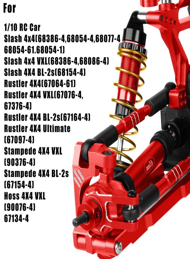 hopsupRC Upgrades Part for 1/10 Slash/Rustler/Stampede/Hoss 4x4 VXL,Aluminum Suspension Arm,Front Rear Drive Shaft CVD,Steering Knuckle Kit Hops Up,Red - Image 2