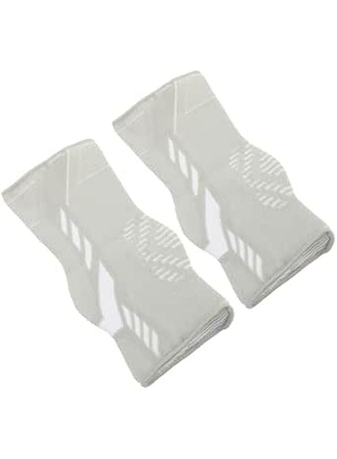 Elastic Ankle Sleeves 2 Pack Gray Large Breathable Sweat Absorption Ankle Wraps For Running Fitness - Image 1