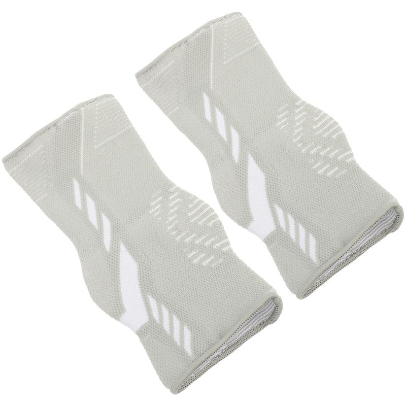 Elastic Ankle Sleeves 2 Pack Gray Large Breathable Sweat Absorption Ankle Wraps For Running Fitness - Image 2