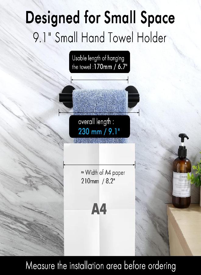 KES 6.7 Inches Matte Black Hand Towel Bar Bathroom Towel Holder Kitchen Dish Cloths Hanger SUS304 Stainless Steel RUSTPROOF Wall Mount, Total Length 9.1 Inch, A2000S23-BK - Image 2