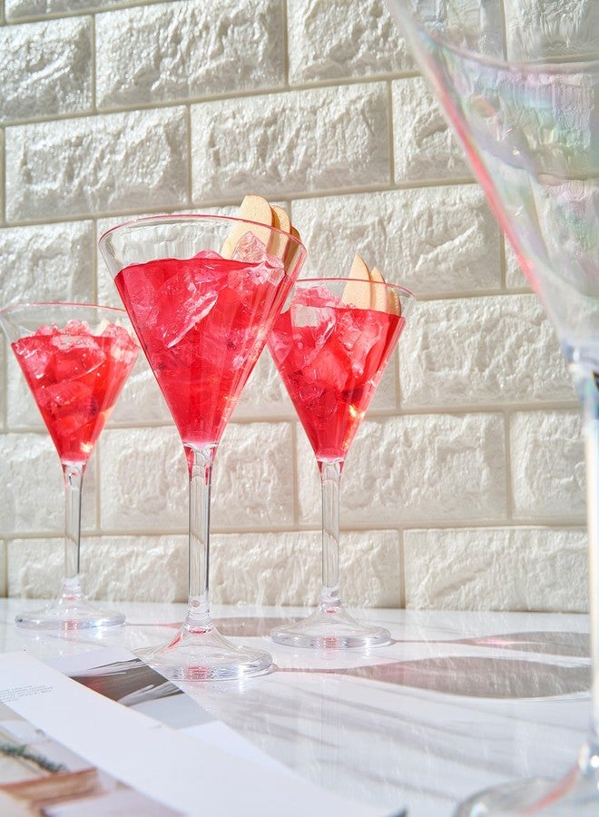 Khen European Style Plastic Crystal, Unbreakable Martini Glasses |Set of 4| Shatterproof Acrylic 100% Tritan, BPA-free Cocktail, Reusable, Floating Pool Outdoor & Indoor, Dishwasher Safe 10oz - Image 4