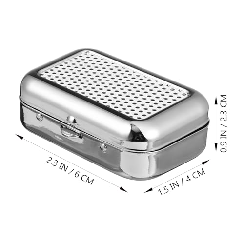 GARNECK Mini Compact Stainless Steel Portable Ashtray, Car Supplies White Patch Ashtray with Lid - Image 4