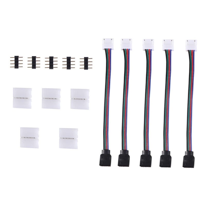 Amosfun Pin Led Strip Connector For Led Strips Wide Rgb Solderless Power Adaptor Controller - Image 2