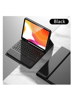 Keyboard Case Flip Stand for iPad Pro 12.9 (4th Gen-2022) With Touch pad Arabic and English Bluetooth keyboard Smart Trackpad Detachable with Pencil Holder iPad cover (Black)