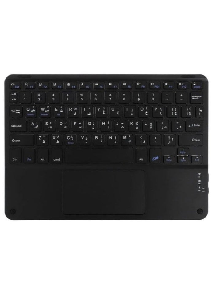 Generic - Keyboard Case Flip Stand for iPad Pro 12.9 (4th Gen-2022) With Touch pad Arabic and English Bluetooth keyboard Smart Trackpad Detachable with Pencil Holder iPad cover (Black) - Image 1
