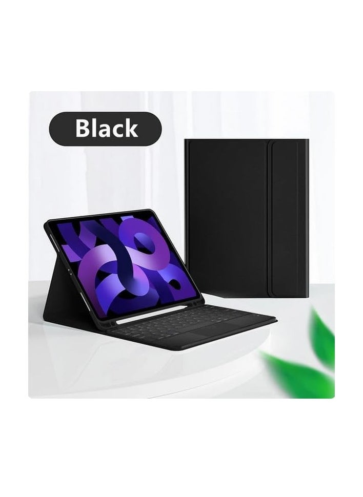 Generic - Keyboard Case Flip Stand for iPad Pro 12.9 (4th Gen-2022) With Touch pad Arabic and English Bluetooth keyboard Smart Trackpad Detachable with Pencil Holder iPad cover (Black) - Image 1