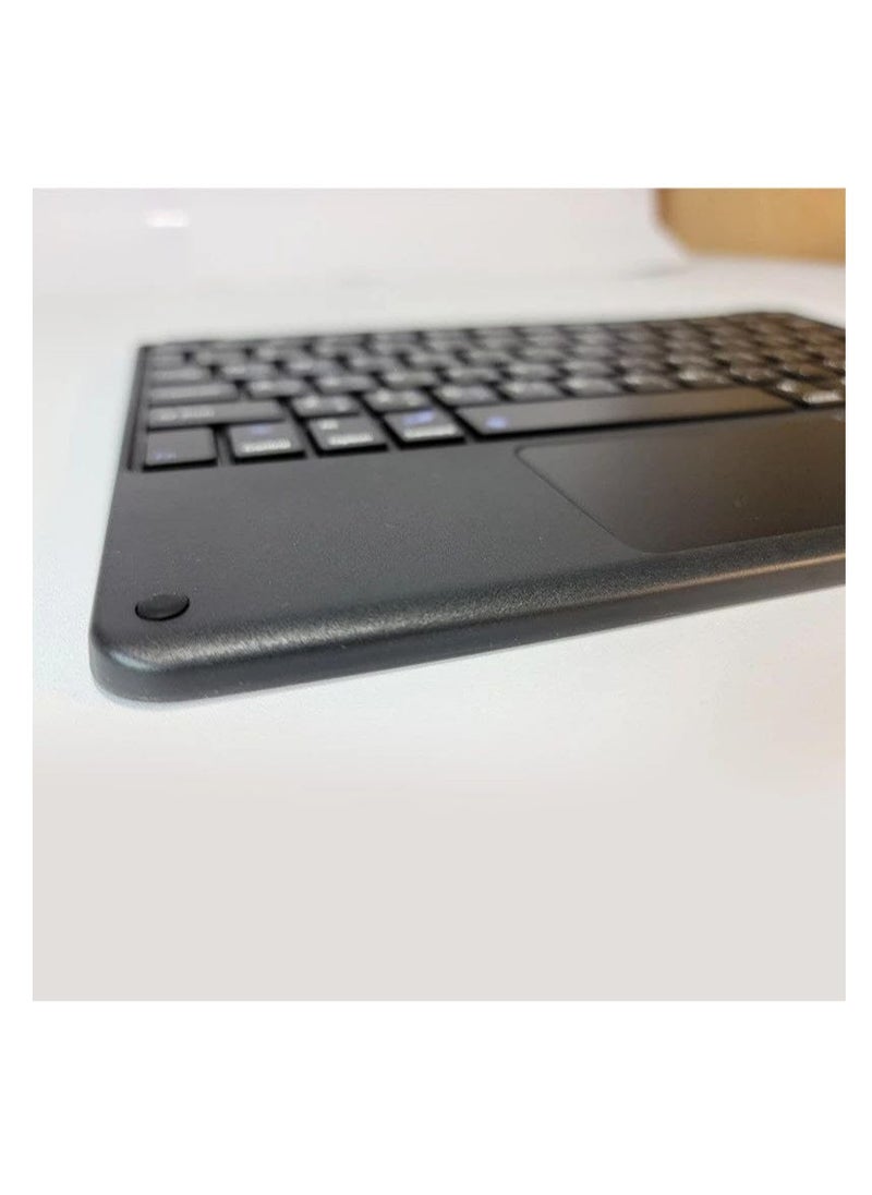 Generic - Keyboard Case Flip Stand for iPad Pro 12.9 (4th Gen-2022) With Touch pad Arabic and English Bluetooth keyboard Smart Trackpad Detachable with Pencil Holder iPad cover (Black) - Image 1