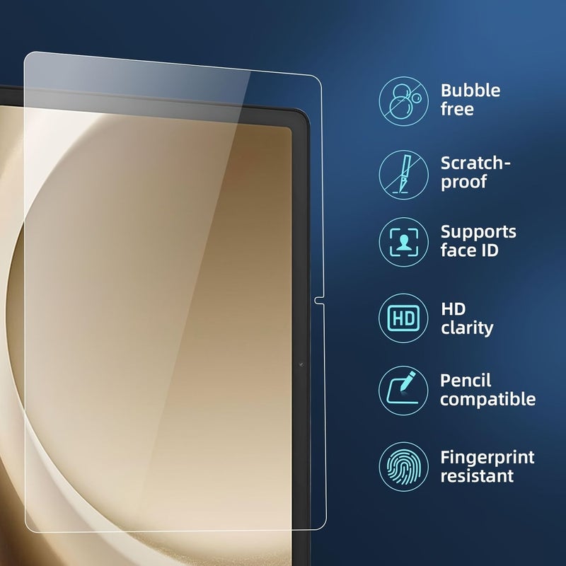 2 Pack Premium Tempered Glass Screen Protector For Galaxy Tab S6 Lite 10.4 Inch Scratch Resistant Ultra Clear HD Smooth Surface Compatible With S6 Lite A7 A8 A9 - Image 3