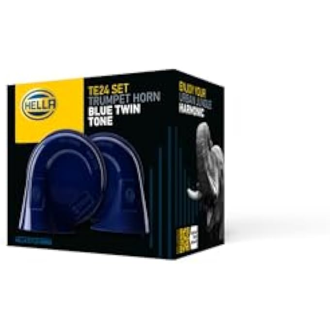 HELLA 012010801 Blue Trumpet Horn Kit 12 V 400500 Hz Universal Fit - Image 4