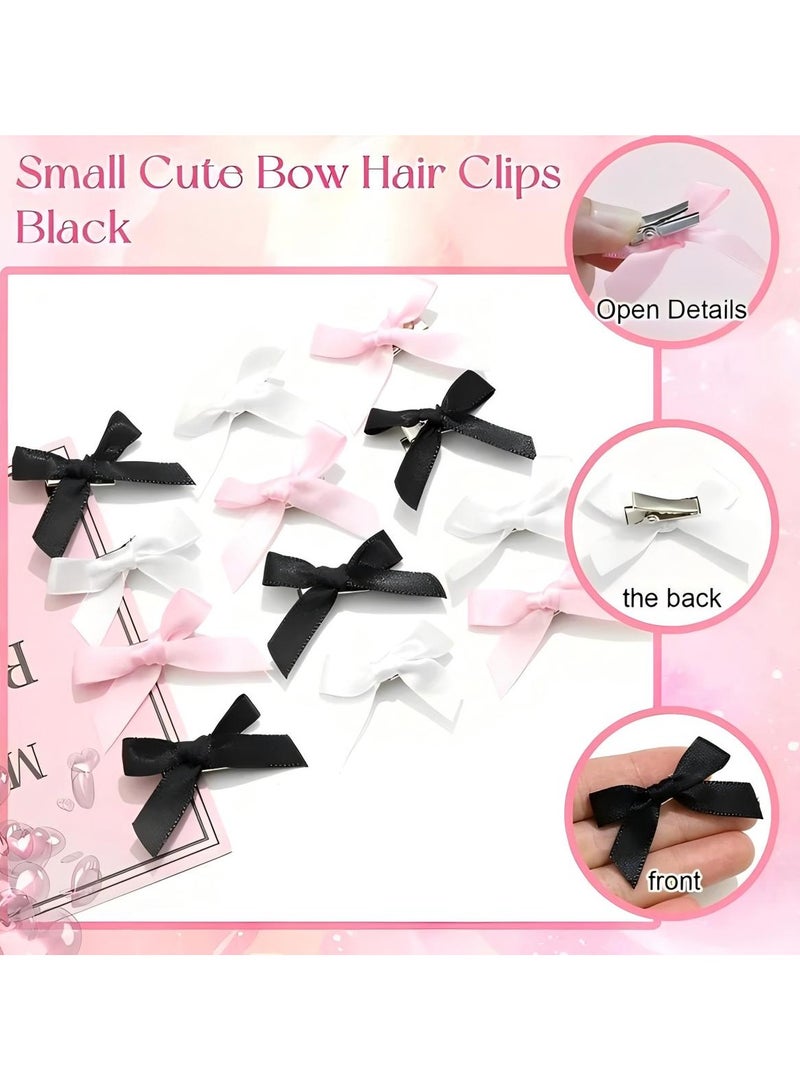 30-Piece Mini Bow Hair Clips, Handmade Ribbon Bow Bangs Clip Fashion Hair Accessories - Image 3