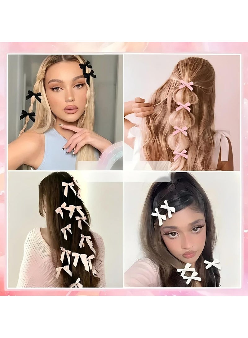 30-Piece Mini Bow Hair Clips, Handmade Ribbon Bow Bangs Clip Fashion Hair Accessories - Image 4