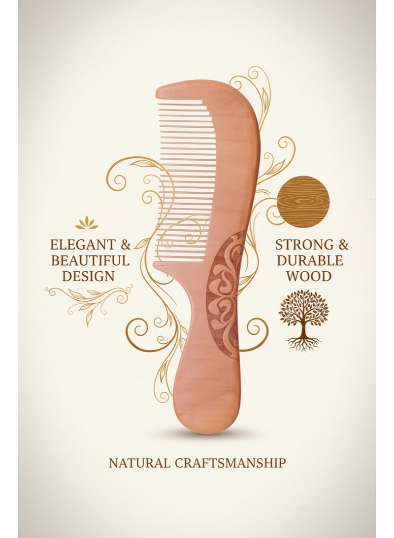 Glowudz Long Wooden Comb Natural Hair Mustache And Beard - Image 2