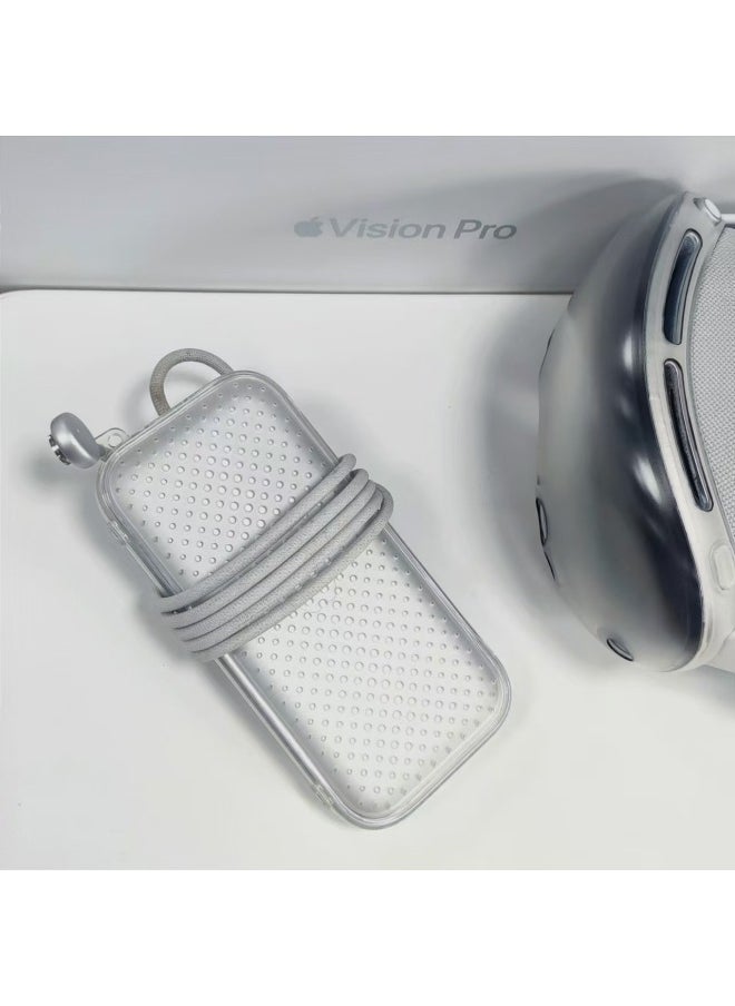 Generic Suitable For Apple Vision Pro Battery Protective Case Apple Power Charging Treasure Protective Case Portable Storage Hanging Bag-Specifications:Transparent  - Image 4