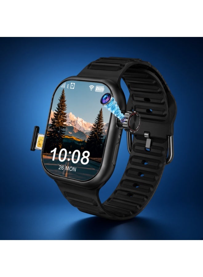 Smartberry C95 5G Smart Watch 2.2 Inch HD Touchscreen 360° Rotating Camera SIM Card Support Digital Smartwatch with Large Display for Men Women Black - Image 2
