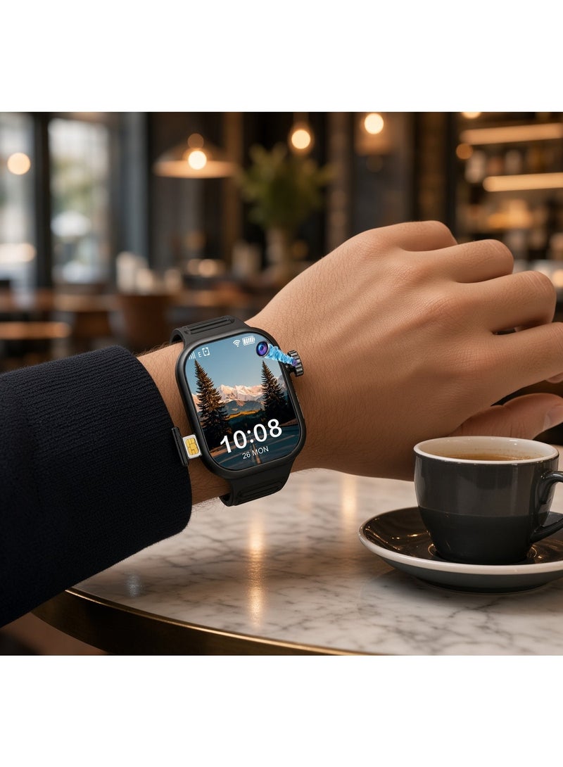 Smartberry C95 5G Smart Watch 2.2 Inch HD Touchscreen 360° Rotating Camera SIM Card Support Digital Smartwatch with Large Display for Men Women Black - Image 5