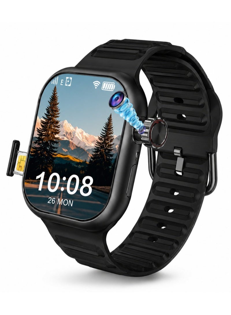 Smartberry C95 5G Smart Watch 2.2 Inch HD Touchscreen 360° Rotating Camera SIM Card Support Digital Smartwatch with Large Display for Men Women Black - Image 1