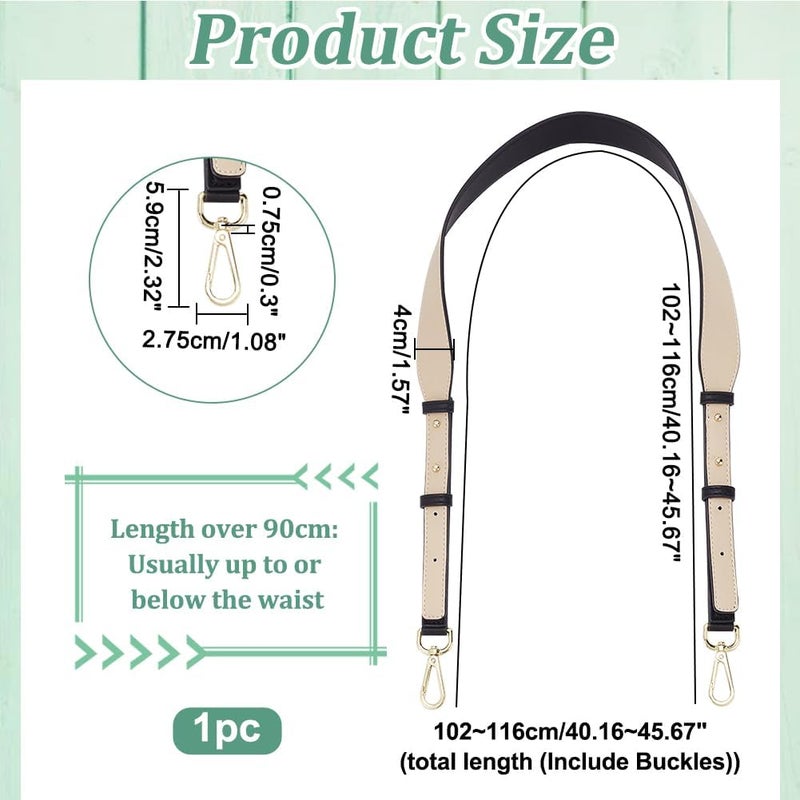 klarako PU Leather Purse Strap, 45.7 Inch Adjustable Leather Crossbody Bag Strap Long Handbag Strap Shoulder Strap with Swivel Buckles 1.6 Inch Wide for Shoulder Bag Tote Bags Satchel Bucket Bags - Image 2