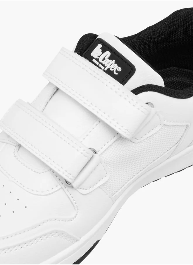 لي كوبر Boy's Logo Applique Sneakers with Hook and Loop Closure