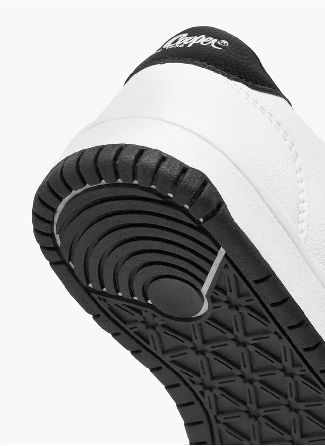 لي كوبر Boy's Logo Applique Sneakers with Hook and Loop Closure